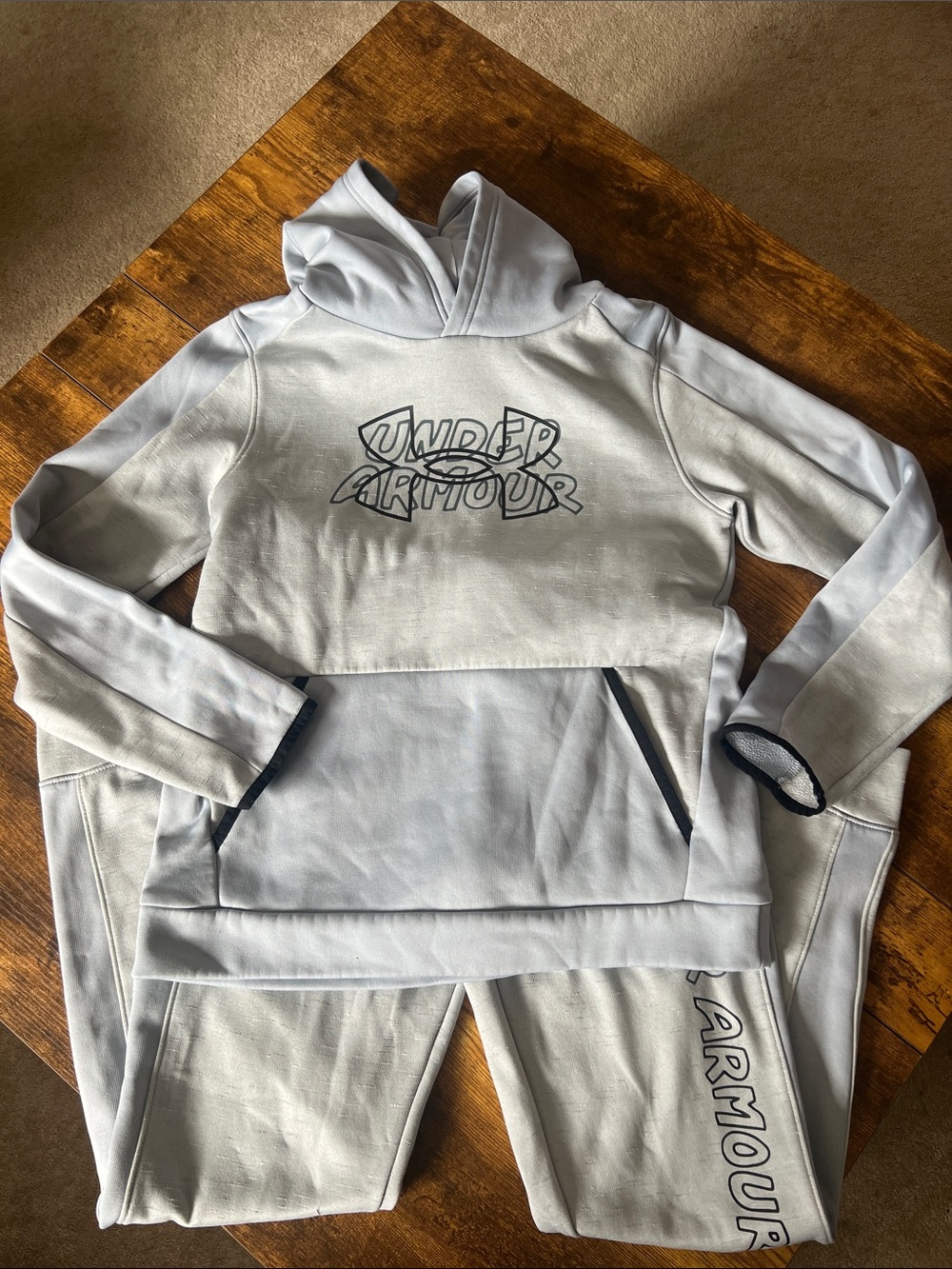 Under Armour Kids Light Gray Hoodie & Jogger Set